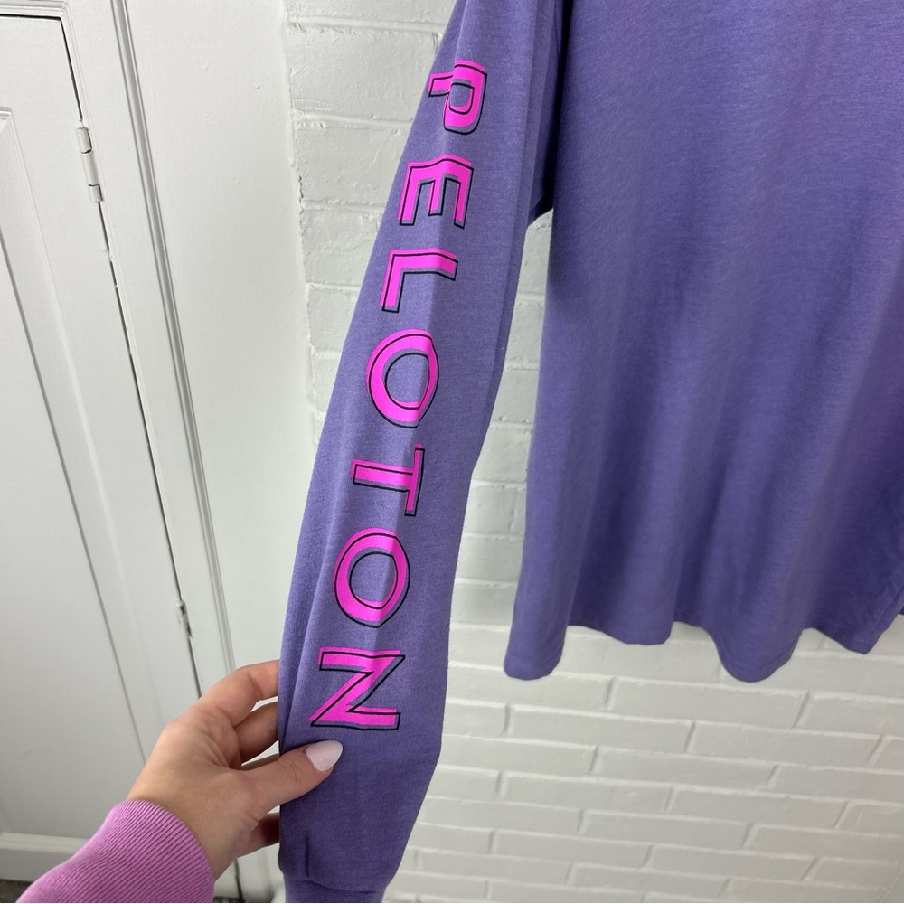 Peloton Purple Graphic Long Sleeve Shirt Size S - Picture 6 of 8